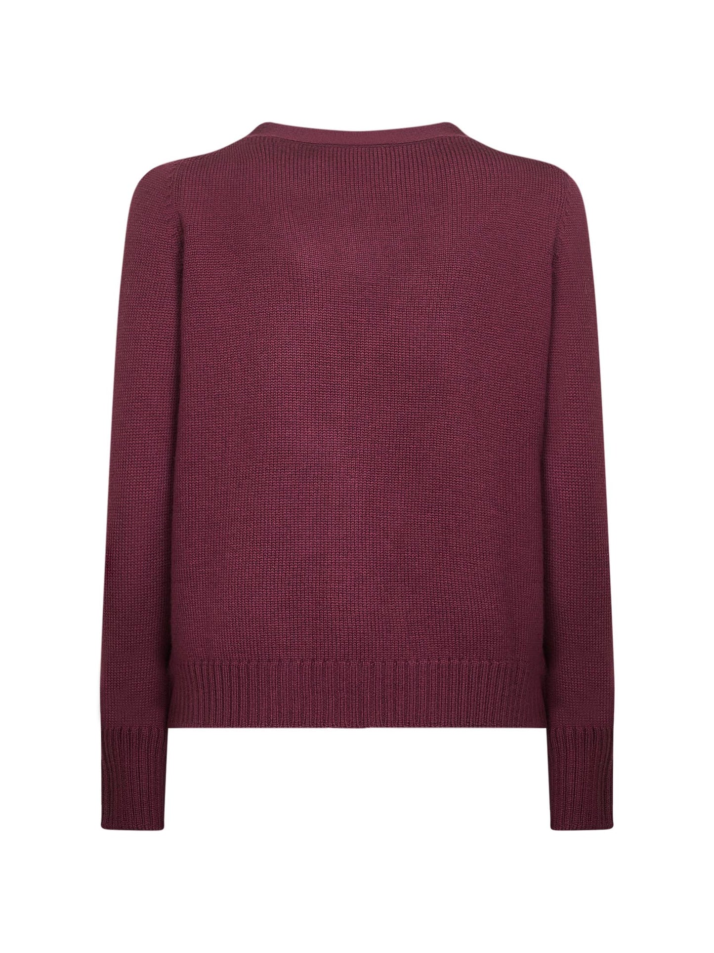 Burgundy virgin wool knit cardigan