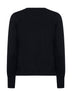 Crew-neck sweater in black virgin wool
