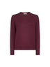 Burgundy virgin wool knit crewneck sweater