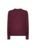 Burgundy virgin wool knit crewneck sweater