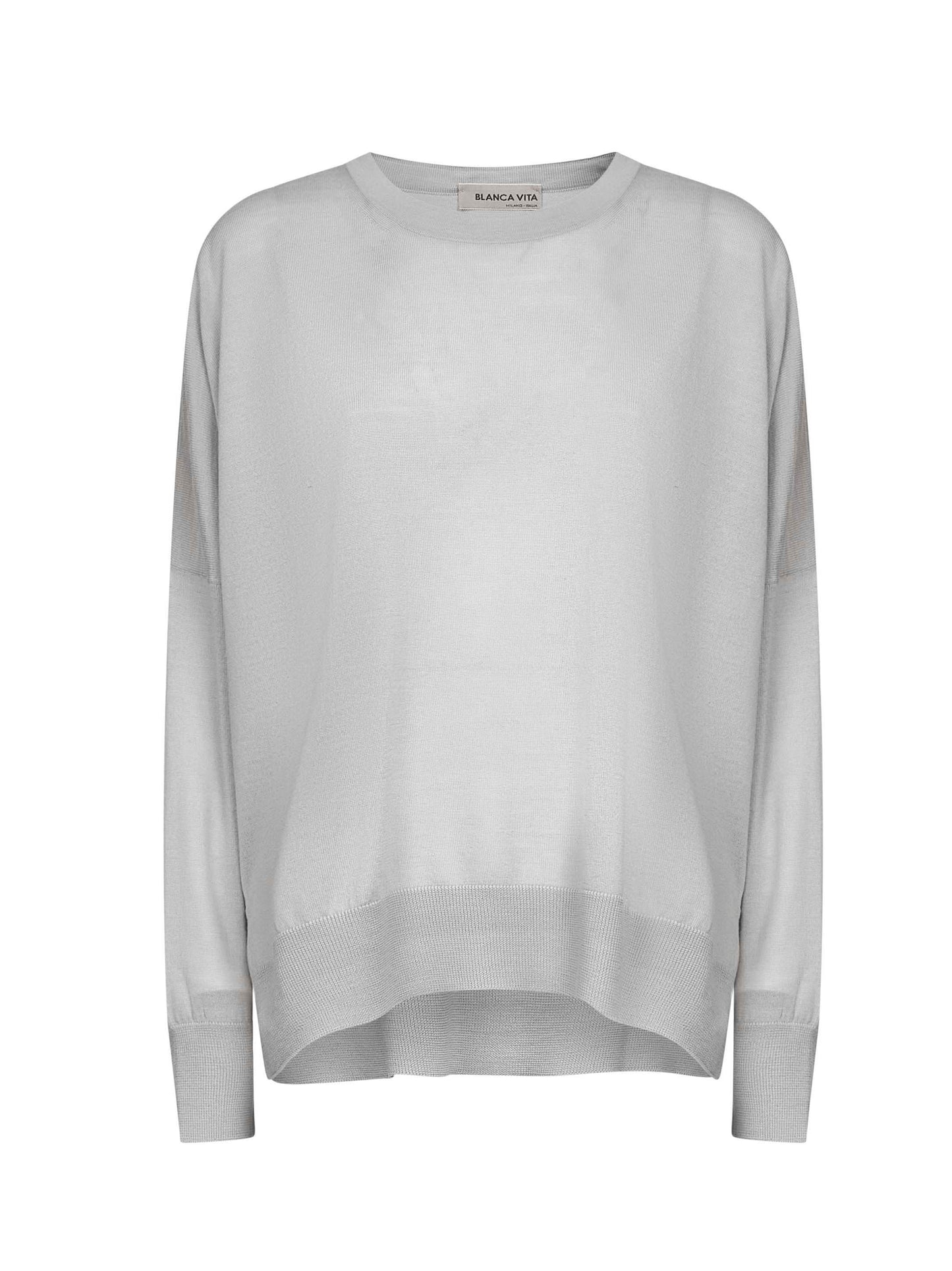 Grey virgin wool oversized sweater