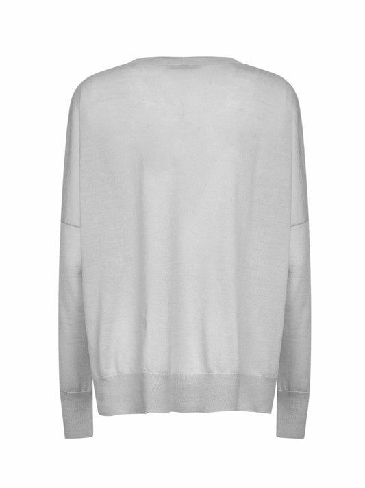 Grey virgin wool oversized sweater
