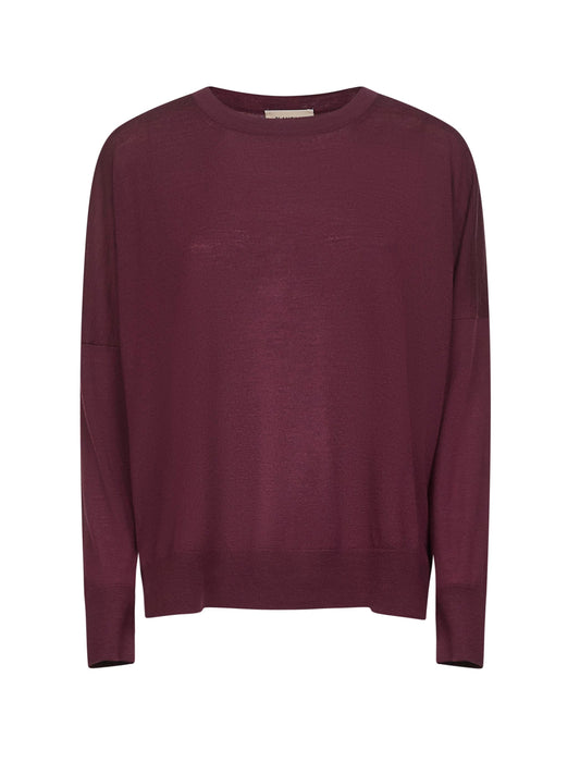 Burgundy virgin wool oversized sweater