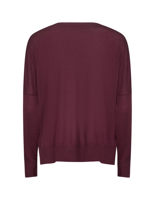 Burgundy virgin wool oversized sweater