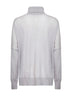 Grey virgin wool knit oversized turtleneck sweater
