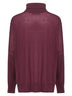 Oversized burgundy virgin wool knit turtleneck sweater