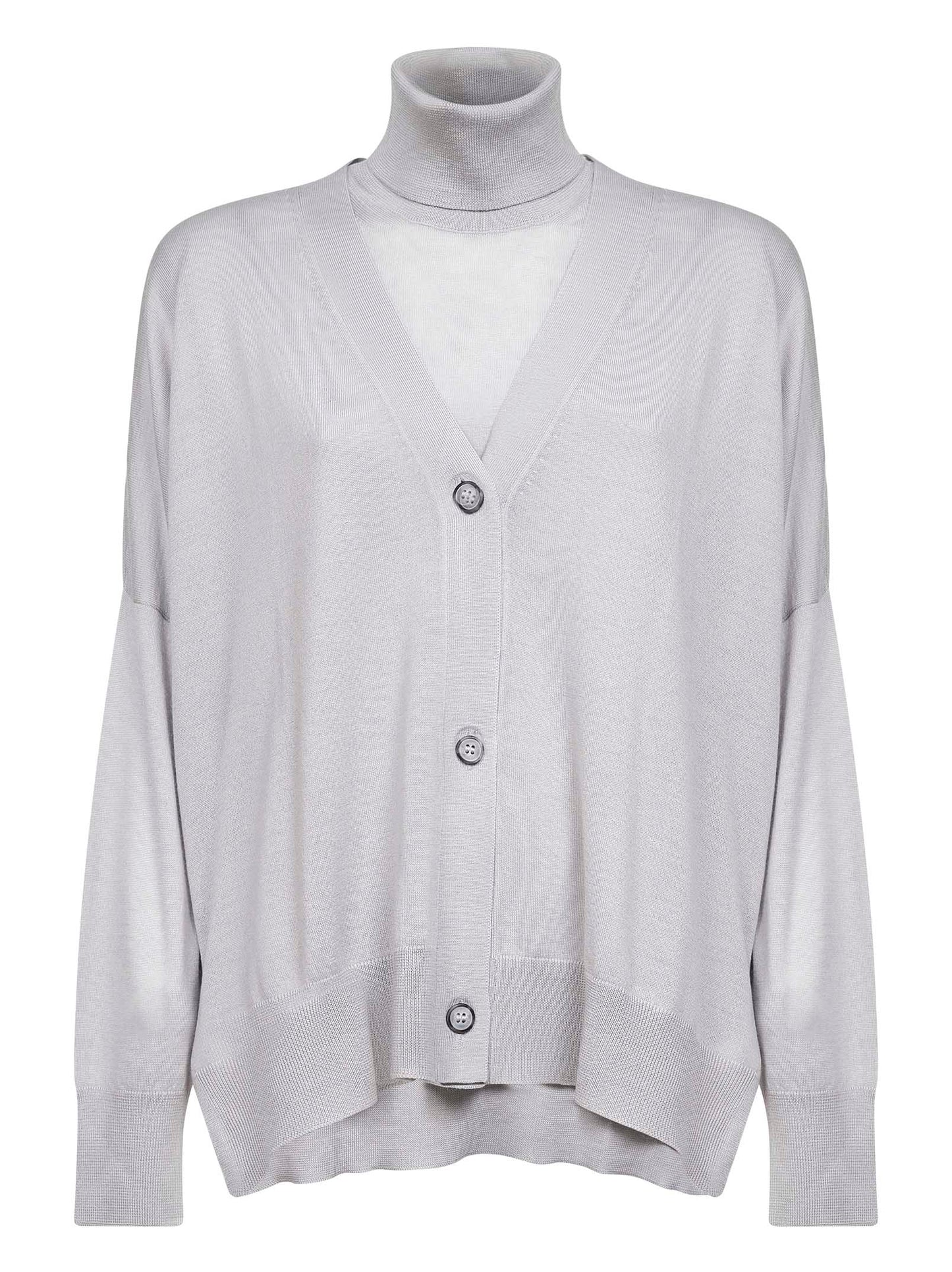 Grey virgin wool knit twin set
