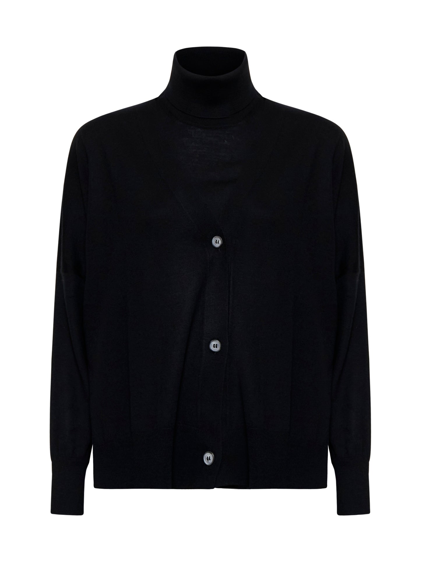 Black virgin wool twin set