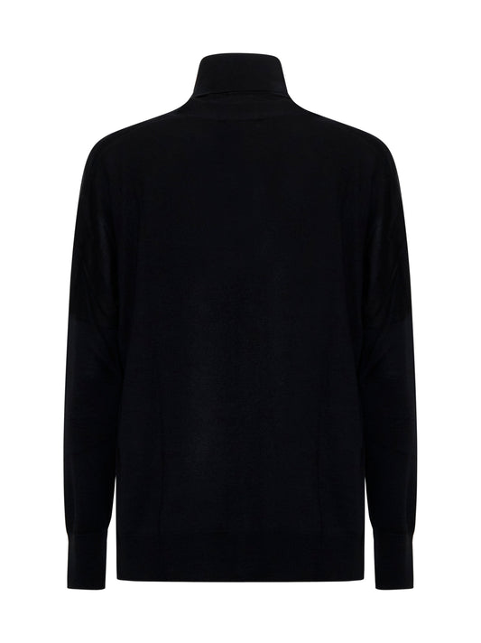 Black virgin wool twin set