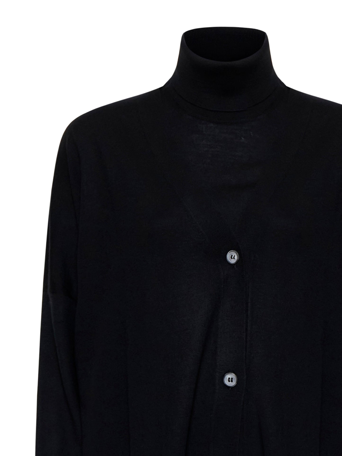 Black virgin wool twin set