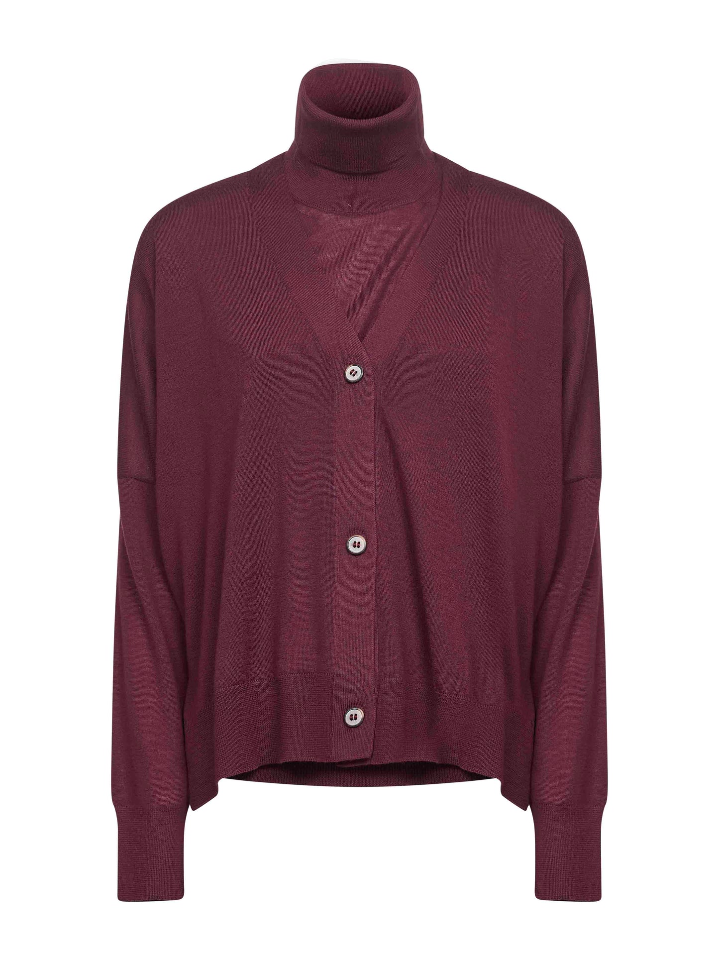 Burgundy virgin wool knit twin set