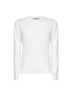 White lightweight virgin wool crewneck sweater
