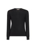 Black lightweight virgin wool crewneck sweater