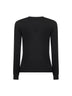 Black lightweight virgin wool crewneck sweater