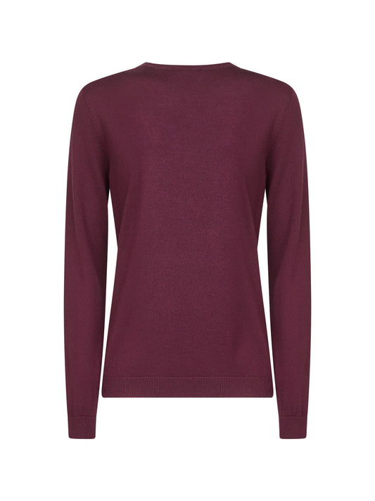 Burgundy lightweight virgin wool crewneck sweater