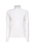 White lightweight virgin wool knit turtleneck sweater