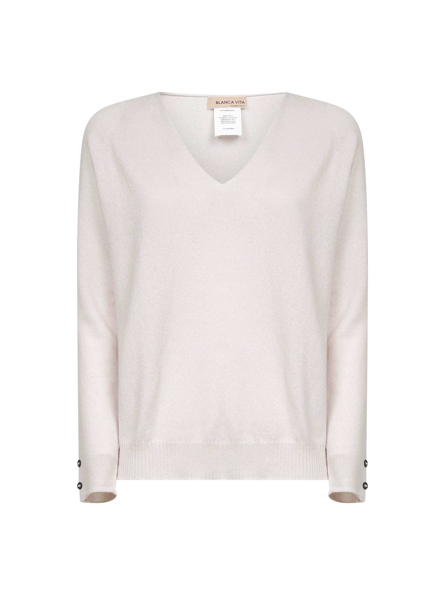 Grey knit V-neck sweater
