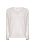 Grey knit V-neck sweater