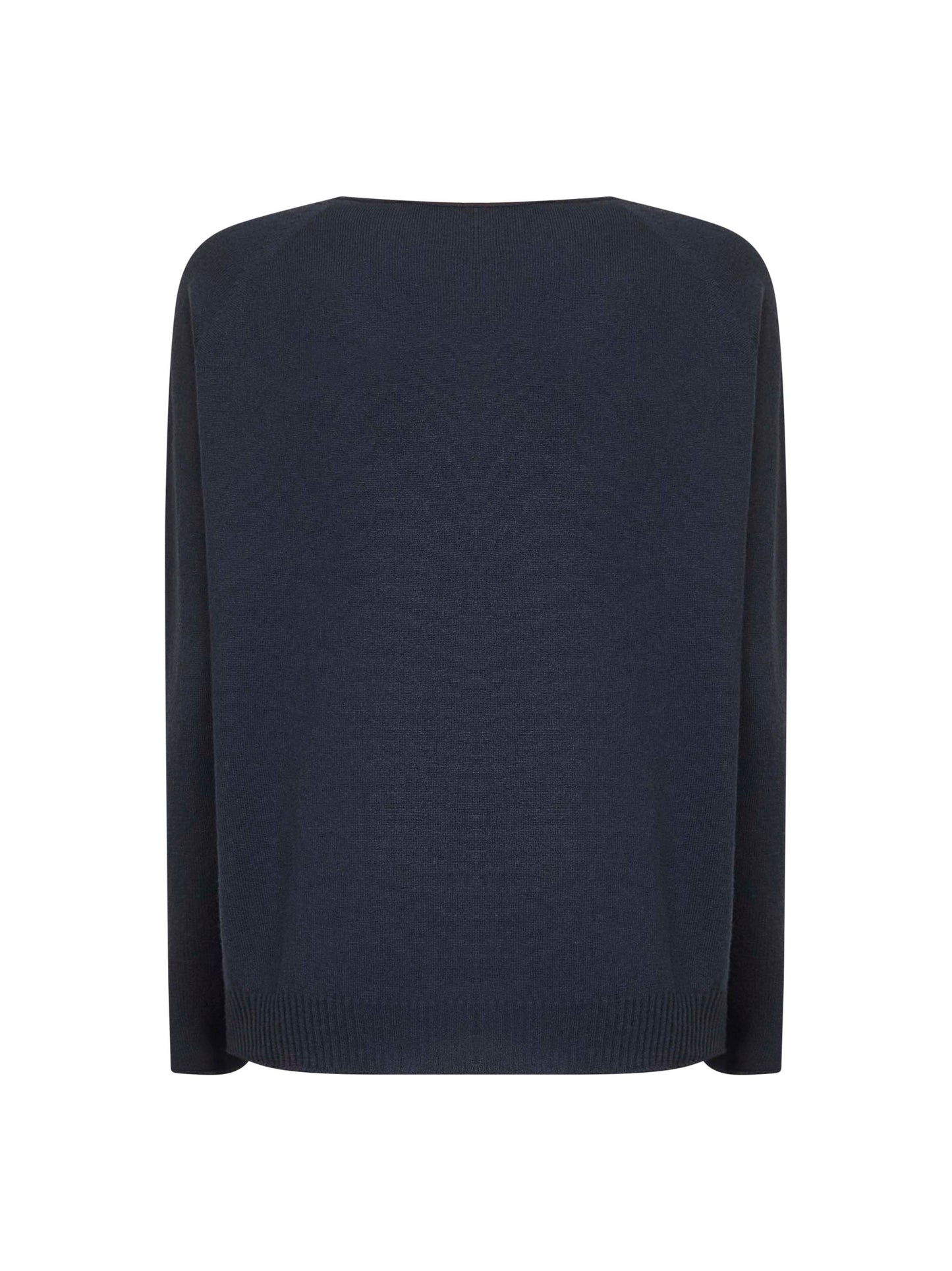 Blue knit V-neck sweater