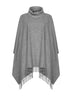 Grey wool and cashmere poncho