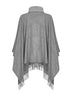 Grey wool and cashmere poncho