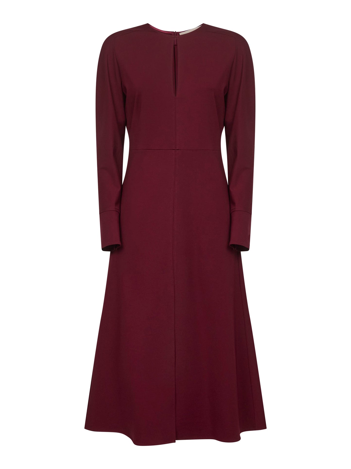 Burgundy stretch cady Aderia midi dress