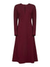 Burgundy stretch cady Aderia midi dress