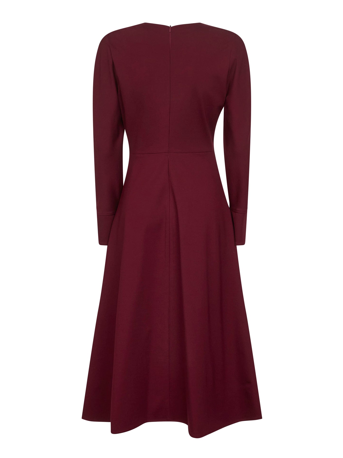 Burgundy stretch cady Aderia midi dress