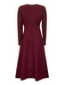Burgundy stretch cady Aderia midi dress