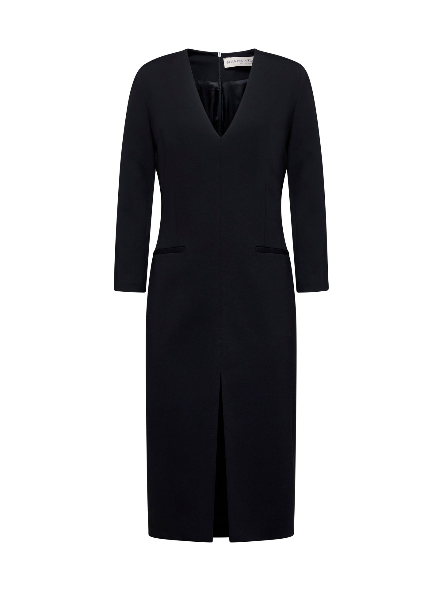 Abito midi Ajana in jersey stretch nero