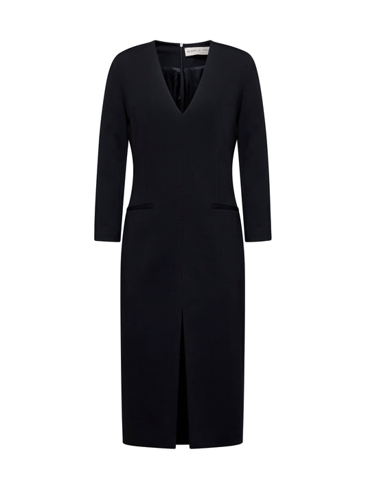 Abito midi Ajana in jersey stretch nero