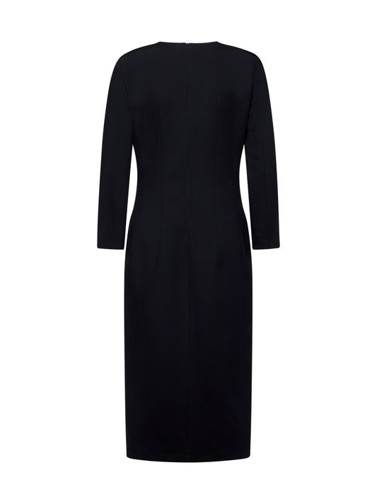Abito midi Ajana in jersey stretch nero
