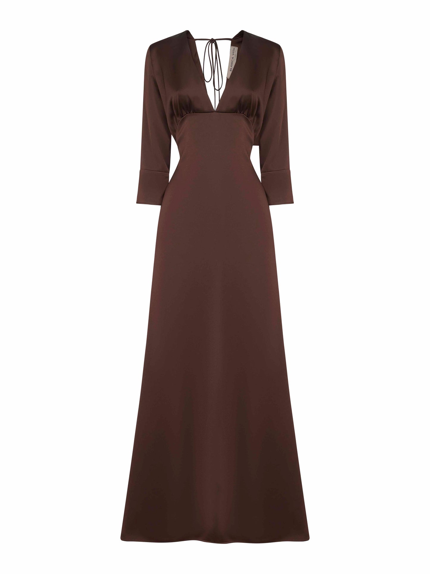Coffee satin Albox long dress