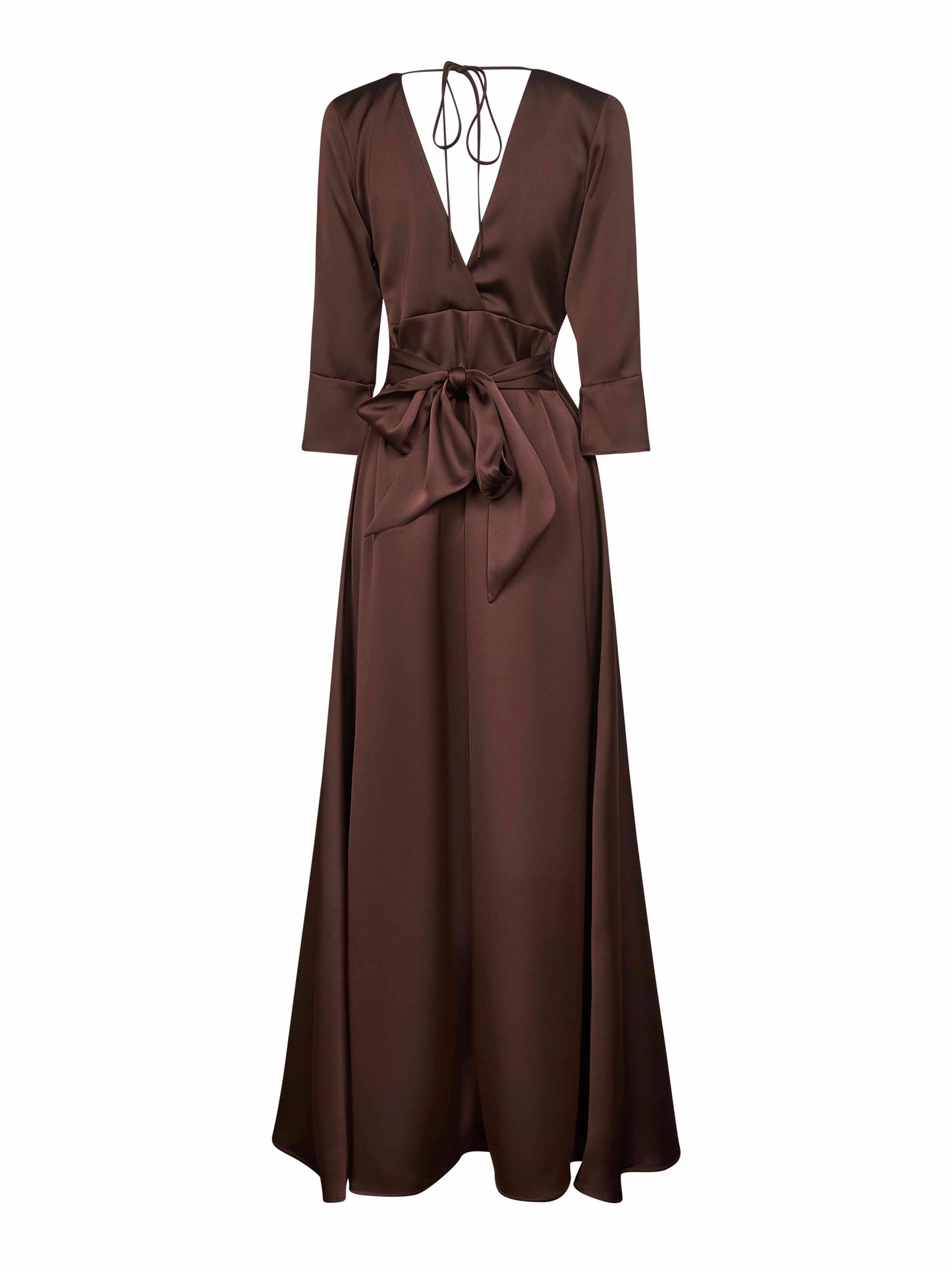 Coffee satin Albox long dress