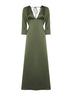 Green satin Albox long dress