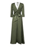 Green satin Albox long dress