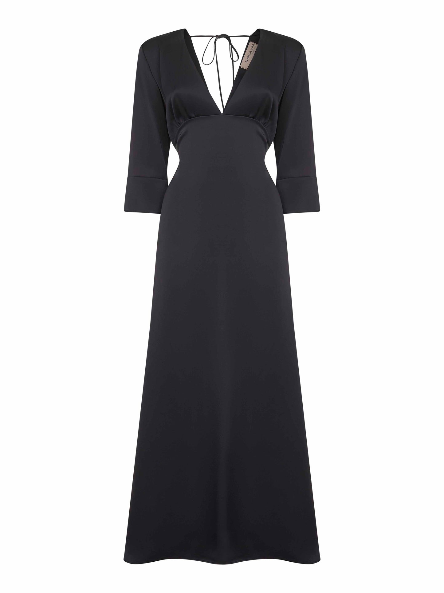 Midnight blue satin Albox long dress