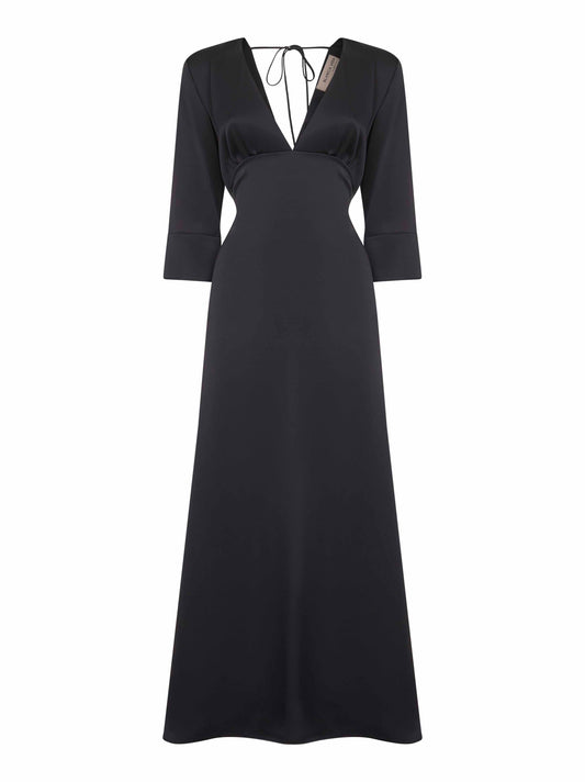 Midnight blue satin Albox long dress