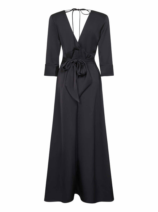 Midnight blue satin Albox long dress