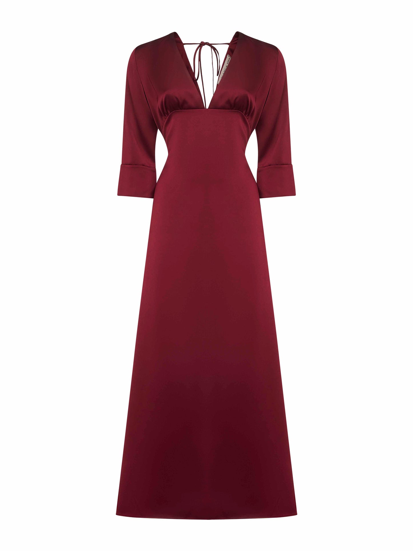 Burgundy satin Albox long dress