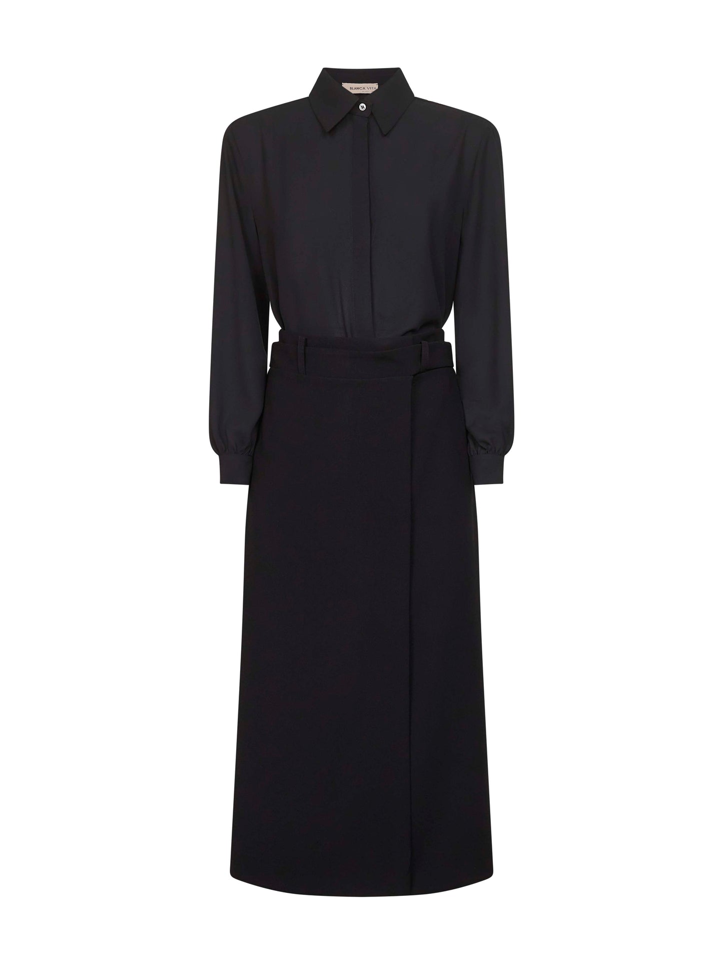 Onyx crepe Aliante shirt dress