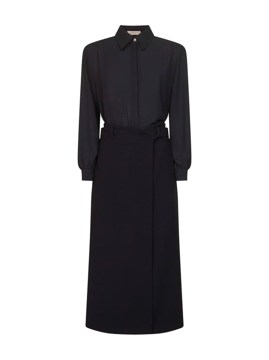 Onyx crepe Aliante shirt dress