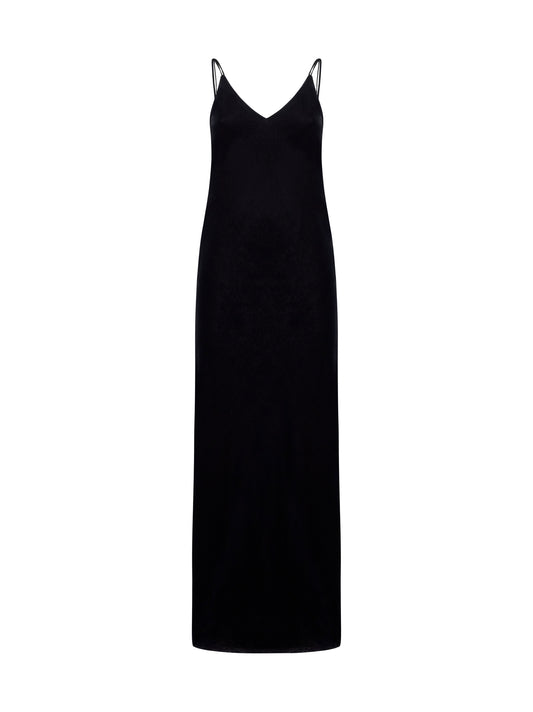 Long dress in black velvet