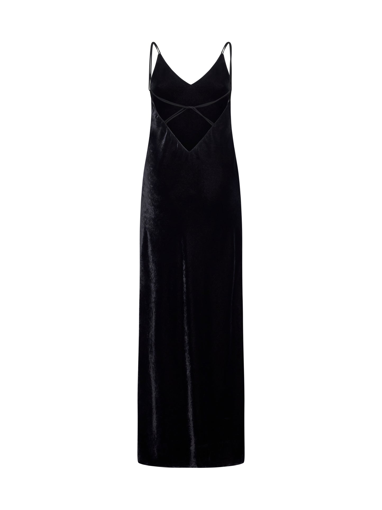 Long dress in black velvet