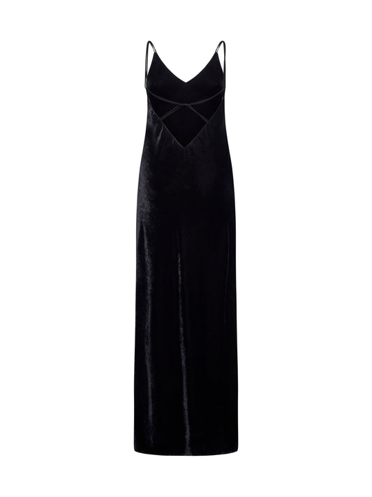 Long dress in black velvet