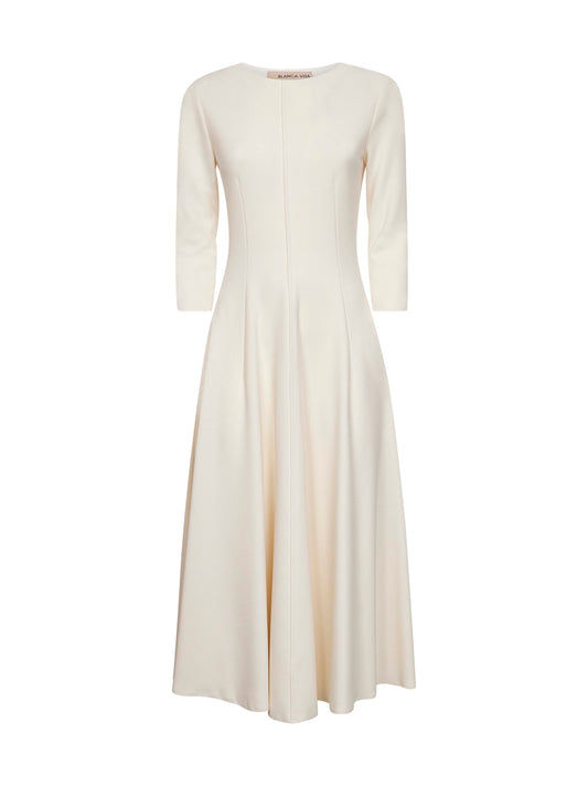 Butter stretch jersey Asia flared midi dress