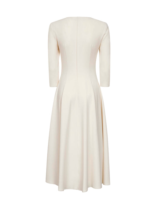 Butter stretch jersey Asia flared midi dress