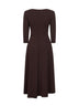 Coffee stretch jersey Asia flared midi dress