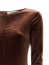 Abito midi Asia in velluto stretch marrone