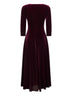 Abito midi Asia in velluto stretch bordeaux